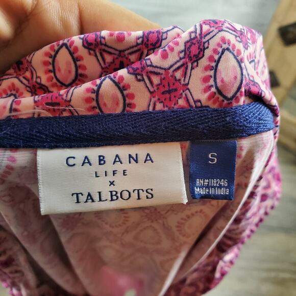 Talbots Cabana Life Sapphire Hooded Beach Cover-Up UPF 50+ Sz S Resort Vacation - Picture 9 of 11